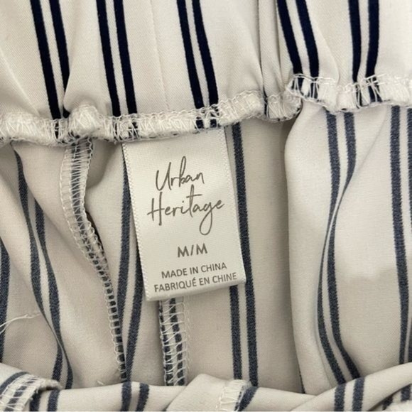 Women Pants Medium Striped Polyester Tie waist ruffles Urban Heritage - Picture 7 of 13